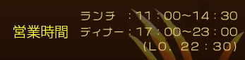 営業時間 AM11:00〜PM11:00